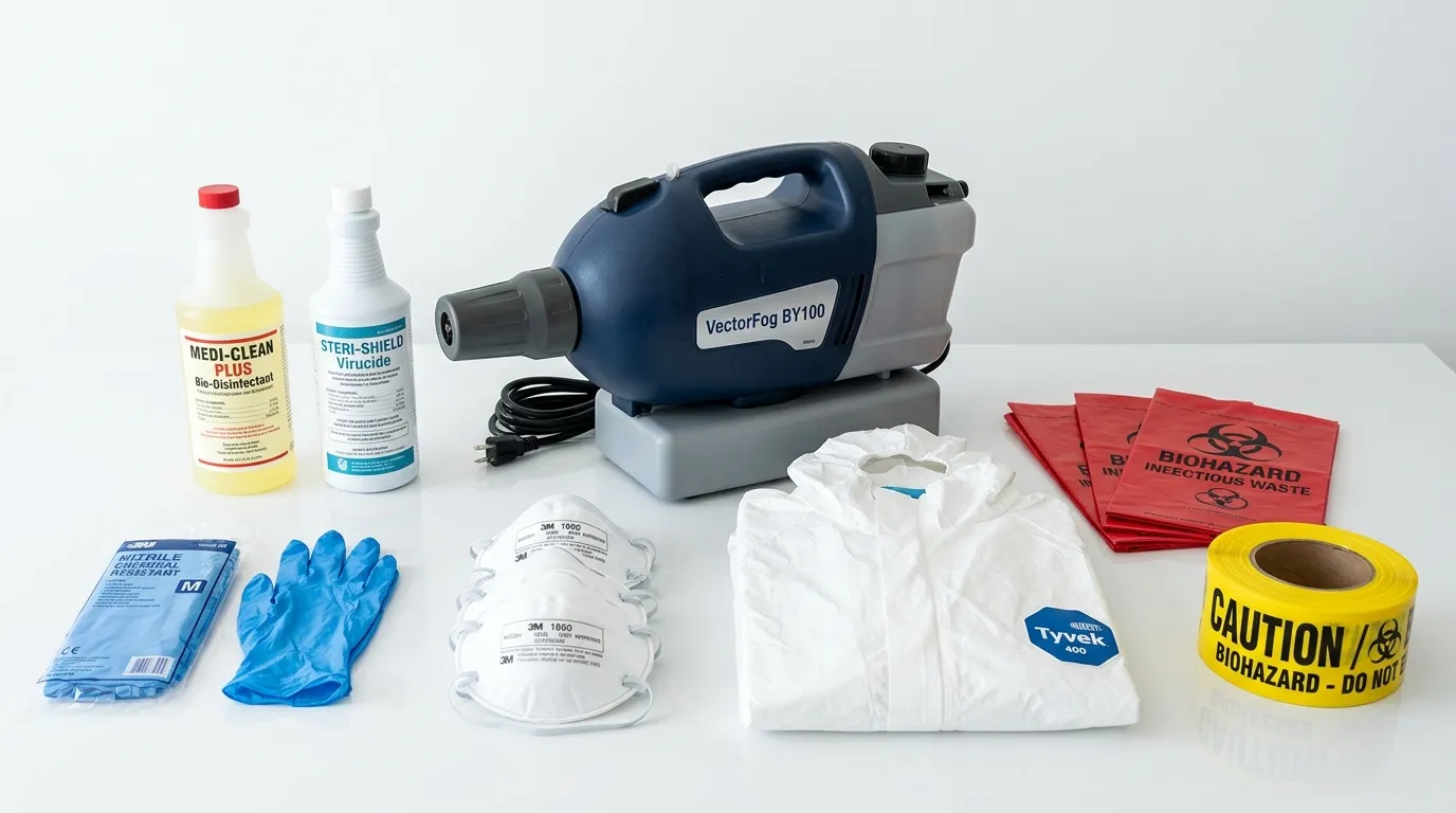 Professional biohazard remediation crew working in Harpswell Center